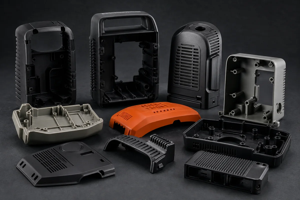 Representative custom injection molded housings, covers and enclosures